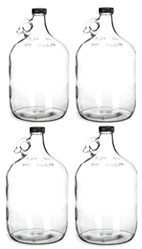 4 Glass Water Bottle, Includes 38 mm Polyseal Cap, 1 gal Capacity (Pack of 4)