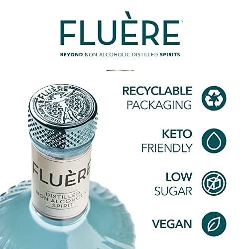 FLUÃRE Mezcal/Tequila Alternative - Smoked Agave, Non-Alcoholic Distilled Spirit, 23.7 Fl Oz | Low Calories | Created for Cocktails | Non-Alcoholic Mezcal Alternative