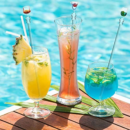 Geiserailie 30 Pieces Acrylic Cocktail Stirrer Sturdy Cocktail Swizzle Stirrer Clear Swizzle Sticks Cocktail Colorful Cocktail Drink Stirrer for Bars Bartender Cafes Restaurants Home Use