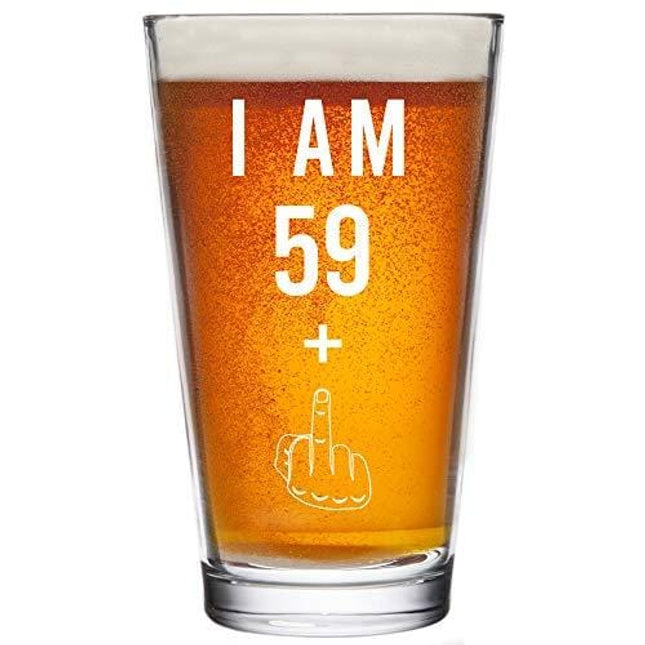 Large Beer glass Decorated 20 oz Can Shaped Beer Glass I'm not old