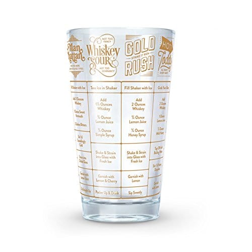 Fred GOOD MEASURE Cocktail Recipe Glass, Whiskey