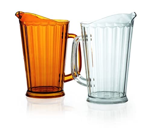 G.E.T. P-1064-1-A-EC BPA-Free Break-Resistant Plastic Serving Pitcher, 60 Ounce, Amber