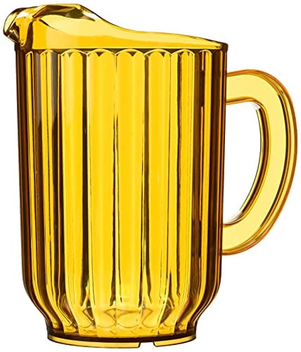 G.E.T. P-2064-1-A-EC BPA-Free Break-Resistant Restaurant Style Plastic Pitcher, 60 Ounce, Amber