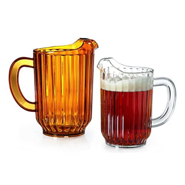 Clear SAN Plastic Beverage Pitcher 60oz. Plastic, Serve Soda, Lemonade,  Juice,For Bars, Parties