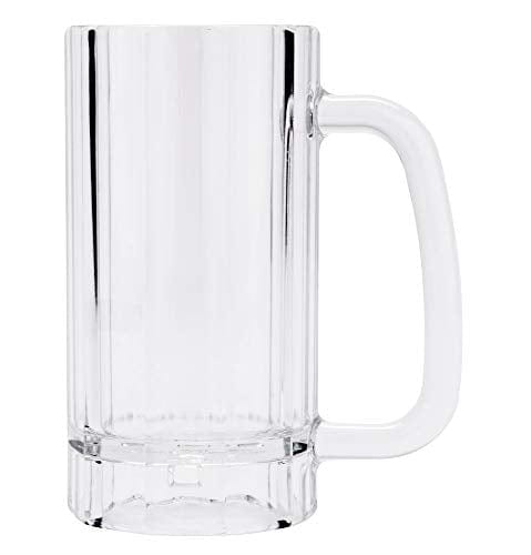 G.E.T. Shatter-Resistant Plastic Beer Mug / Stein, 16 Ounce, BPA Free, 00086-1-SAN-CL (Set of 4)