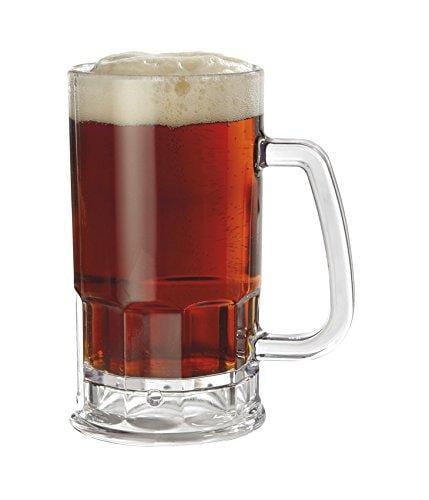 GET Shatter-Resistant Plastic Beer Mug / Stein, 20 Ounce, BPA Free, 00085-1-SAN-CL-EC (Set of 4)