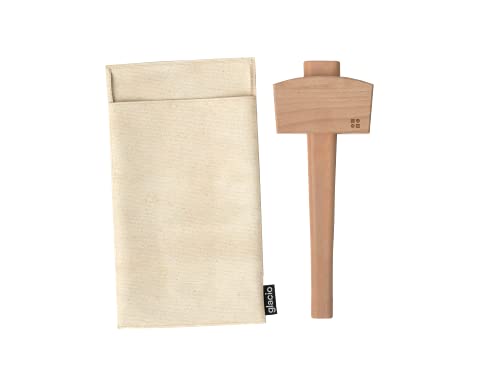 glacio Ice Mallet and Lewis Bag - Wood Hammer and Canvas Bag for Crushed Ice