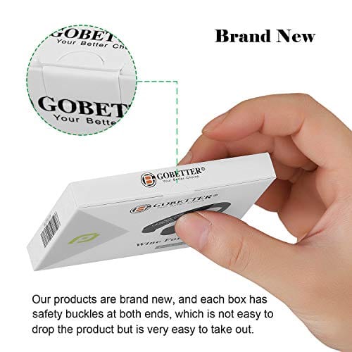 GoBetter [Pack of 2] Wine Foil Cutter, 4 Stainless Blades Foil Remover for Wine Bottles - Removes Foil Top Effortlessly - Gift Box Package for Wine Lovers (Black)