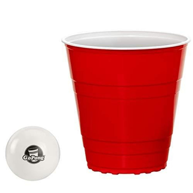 GoPong 8-Foot Portable Folding Beer Pong / Flip Cup Table (6 Balls  Included) - Black