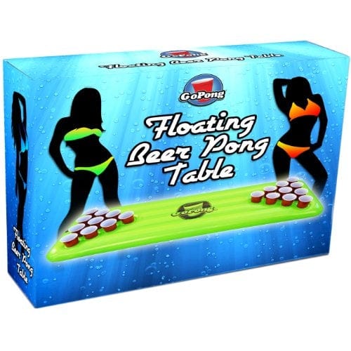 Go Pong Pool Pong Table with Inflatable Floating Beer Pong Table, Neon Green