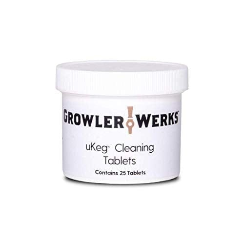 GrowlerWerks uKeg Carbonated Growler 64oz Stainless Steel - 10 CO2 Chargers - 25 Cleaning Tablets