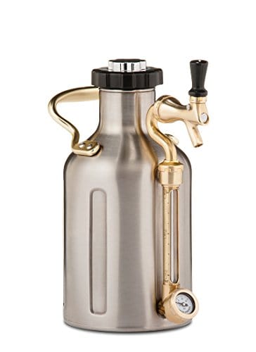 GrowlerWerks uKeg Carbonated Growler-Great Gift for Beer Lovers, 64 oz, Stainless Steel