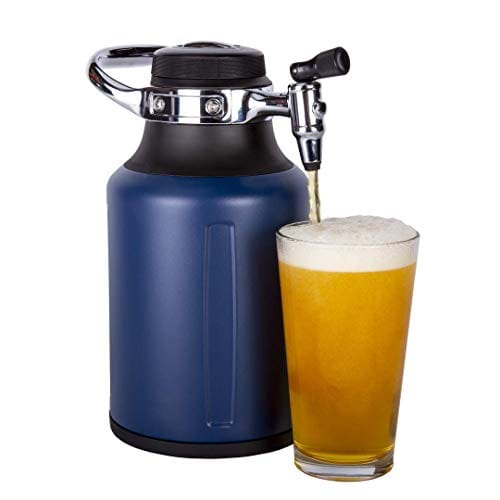 GrowlerWerks uKeg Go Carbonated Growler, 64oz, Midnight, 10 CO2 Chargers