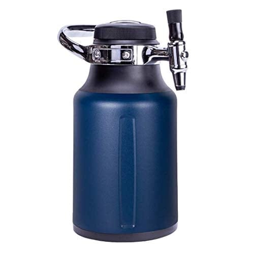 GrowlerWerks uKeg Go Carbonated Growler, 64oz, Midnight, 10 CO2 Chargers