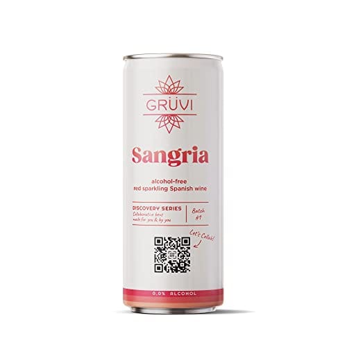 Gruvi Non-Alcoholic Sangria, 24 Cans, 60 Calories, 0% ABV, Non Alcoholic Sangria, Zero Alcohol Sangria