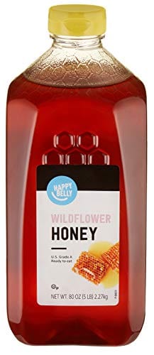 Amazon Brand - Happy Belly Wildflower Honey, 80 ounce (Previously Solimo)