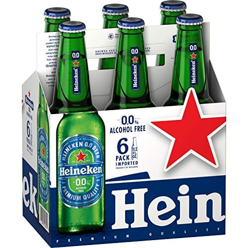 Heineken:Zero Non Alcohol Premium Lager Beer Taste Beverage 33cl (11oz) Pack of 6