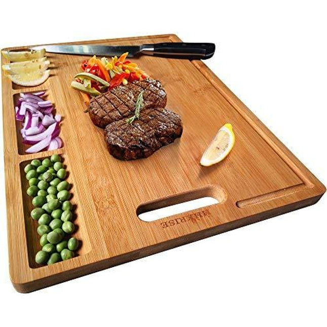 Large Wood Cutting Board with Handle - Butcher Block Cutting Board -  HomeHero