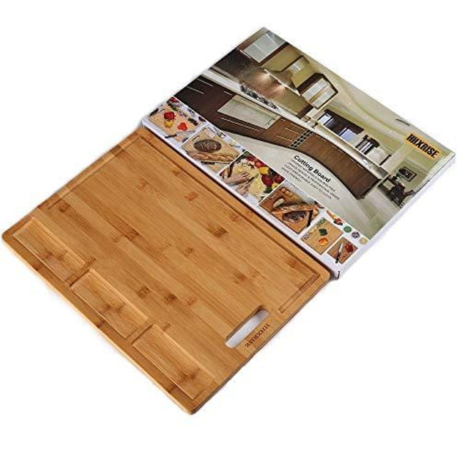 Large Wood Cutting Board with Handle - Butcher Block Cutting Board -  HomeHero