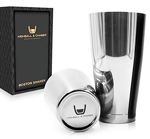 Highball & Chaser Cocktail Shaker 28oz and 20oz Boston Shaker Tins Quality Rustproof 304 Stainless Steel Cocktail Shaker Set Sharp Mirror Finish.