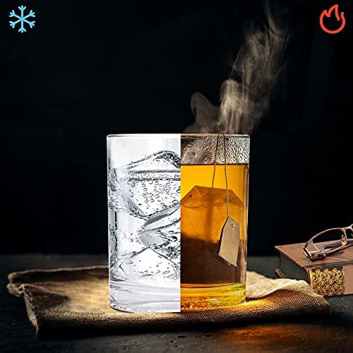 HIGIINC Plastic Drinking Glasses Set of 6, Acrylic Dishwasher Safe Cocktail Water Tumblers, Old Fashioned Lowball Home Bar Glassware Set for Water, Cocktail, Juice, Whiskey, Bourbon