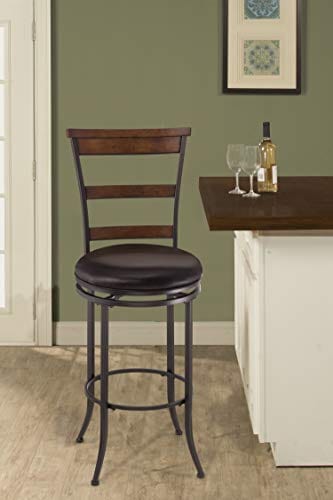 Hillsdale Furniture Cameron Swivel Ladder Back Bar Stool, Chestnut Brown