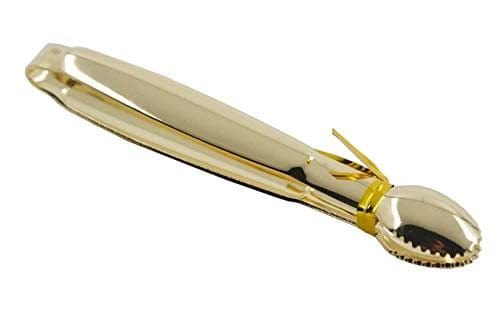 HINMAY Mini Serving Tongs 4-Inch Sugar Cube Tongs Appetizer Tongs, Set of 4 (Gold)