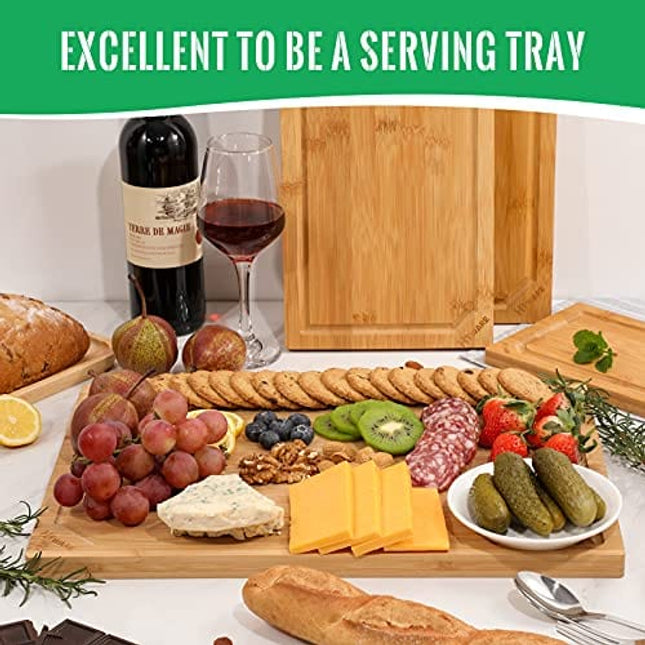 GREENER CHEF Extra Large Bamboo Cutting Board - Lifetime Replacement C -  Jolinne