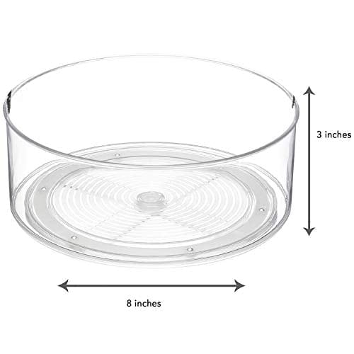 Home Intuition Round Plastic Lazy Susan Turntable Food Storage Container for Kitchen