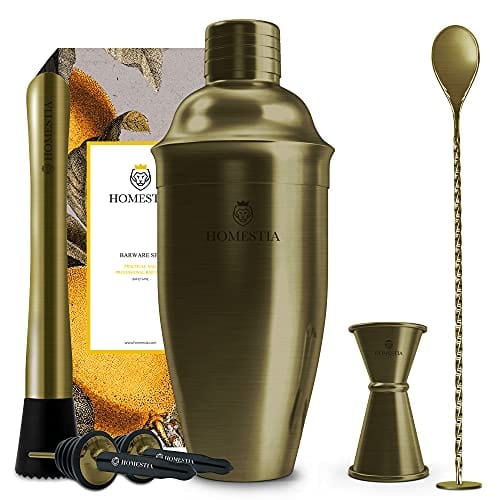 6 Pcs Bronze Cocktail Shaker Set