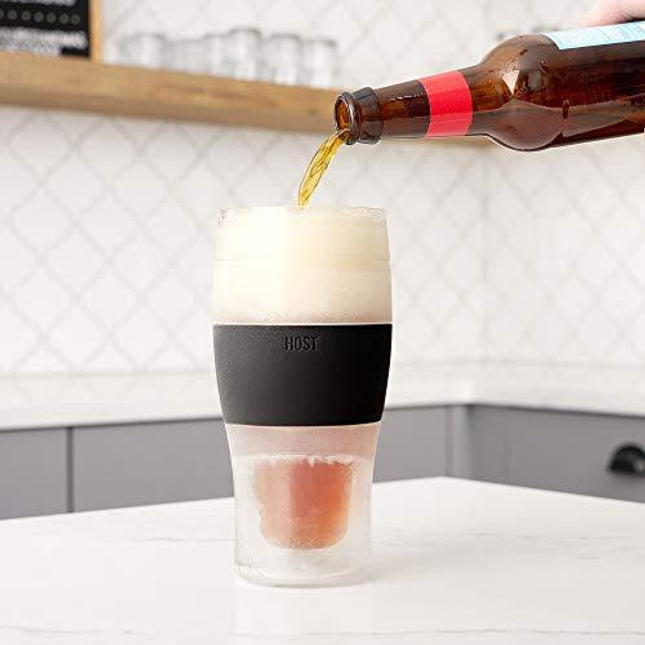 Host Beer Freeze Cooling Cups, Set of 2, Wood