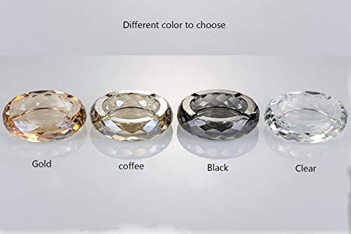 Crystal Glass Ashtray, Cigar Cigarettes Ashtray Holder Home Office Desktop Tabletop Decoration,Crystal Gold