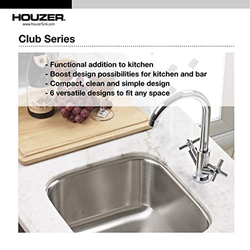 Houzer CS-1105-1 Club Series Undermount Stainless Steel Compact Bar/Prep Sink