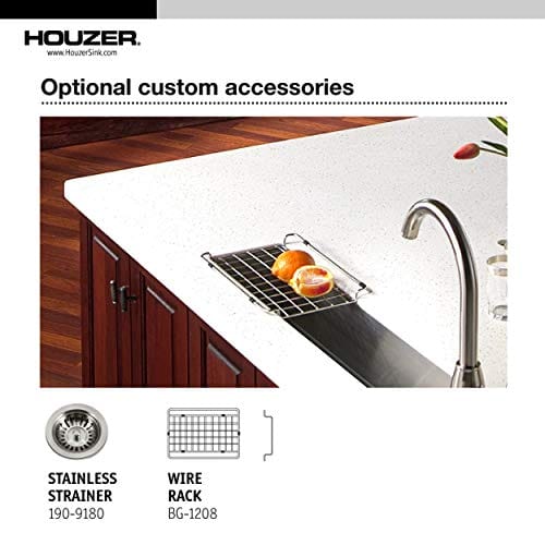 Houzer CTB-3285 Contempo Trough Series Undermount Stainless Steel Bar/Prep Sink