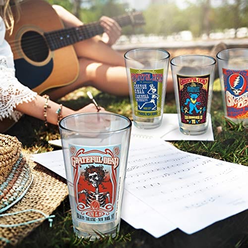 ICUP Grateful Dead Poster Pint Glass (4 Pack), Clear