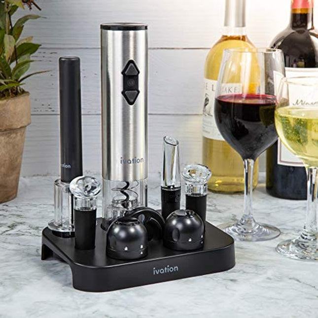 Electric Wine Opener Set Uncle Viner with Charger & Batteries - Gift Idea  for Wine Lover - Battery Operated Corkscrew - Automatic Cordless Wine Bottle  Opener Rechargeable - Mother's Day Christmas Kit 