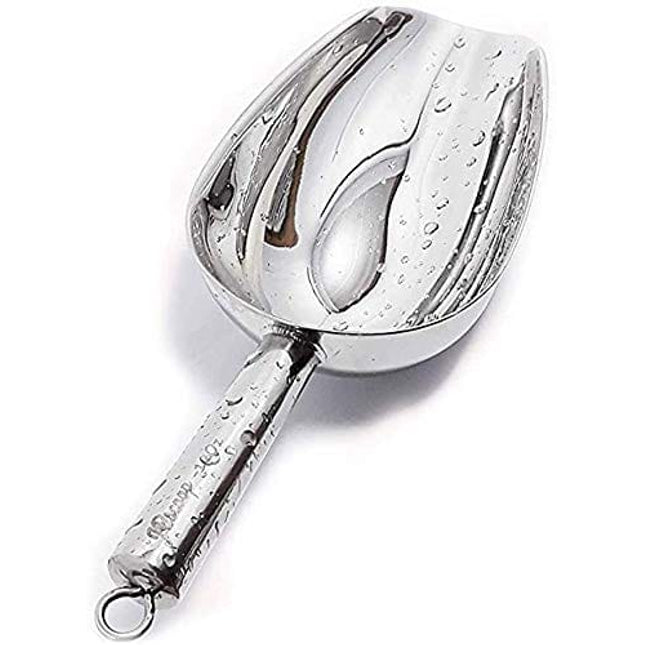 Nechtik Cast Aluminum Utility Scoop, 5-Ounce - Round Bottom, Small Ice Scoop for Multi-Purpose Use, with Finger Groove Handle (Hand Wash Only) 5 oz.