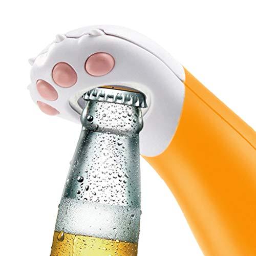 Beer Coke Bottle Opener Cute Cat Paw Easily Removes Bottle Caps Good Presents for Cat lovers and Unique Party Favors (Orange)