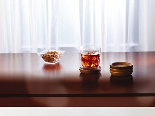 Kamenstein 4 Piece Set, Natural Acacia Wood and Cork Stackable Coasters, Set of 4