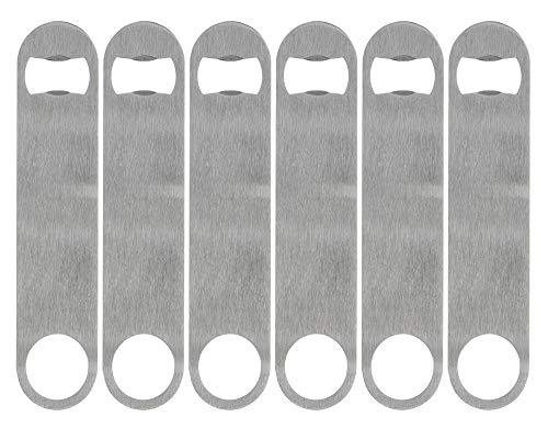 KISEER Heavy Duty Stainless Steel Flat Bottle Opener, 6 Pack Beer Bottle Opener for Kitchen, Bar or Restaurant