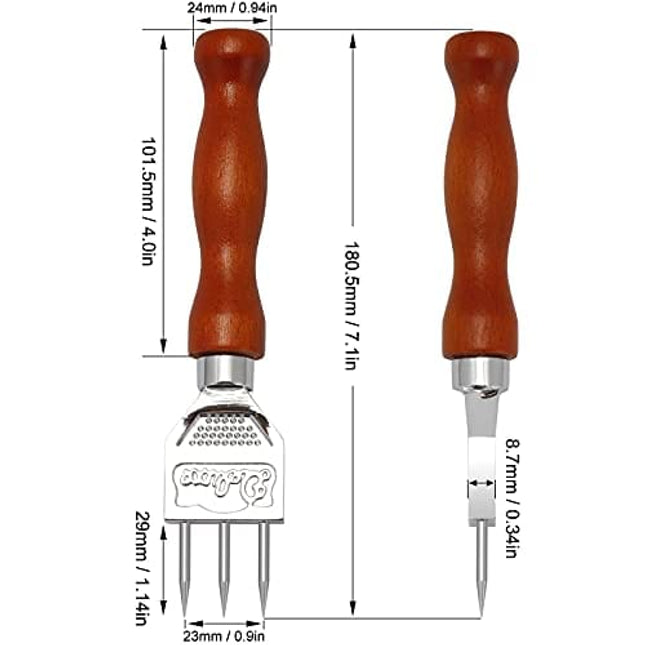 ESKONI Stainless Steel Ice Pick Punch Kitchen Tool Wooden Handle Metal Cover