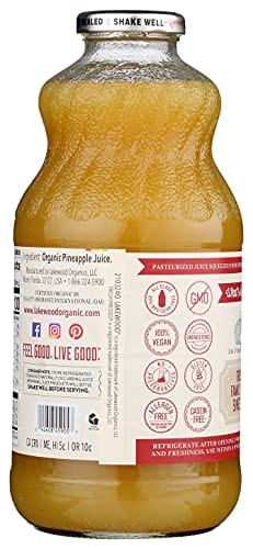 Lakewood Pure Pineapple, Fresh Pressed, 32 Fl Oz (Pack of 6)