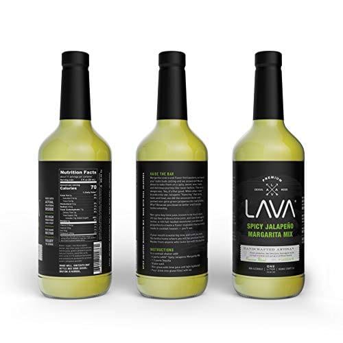 (3 Pack) LAVA Premium Spicy Jalape?o Margarita Mix by LAVA Craft Cocktail Co., Made with Real Jalape?os, Agave Nectar, Key Limes, Lots of Flavor and Ready to Use