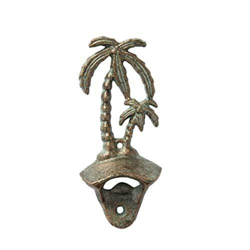 Wall Mounted Palm Tree Bottle Opener Green Veritas Cast Iron Mounting Hardware Included 6723