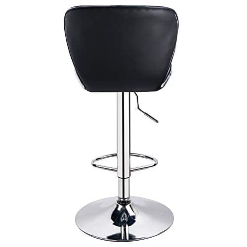 Leader Shell Back Bar Stools Set of 2, Adjustable Bar Stool with Back , Swivel Barstools (Black)