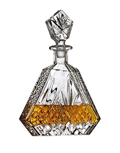 Whiskey Decanter for Liquor Scotch Bourbon or Wine, Irish cut Triangular - 750ml