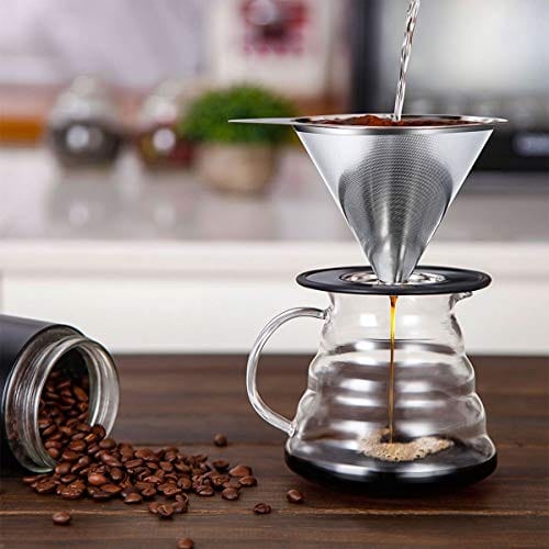 For coffee enthusiasts seeking a new, delightful way to savor their daily caffeine fix, the Pour Over Coffee Dripper Stainless Steel LHS Slow Drip Coffee Filter is an impeccable choice. Meticulously crafted from top-notch, food-grade stainless steel, this coffee dripper boasts exceptional durability and anti-rust properties, ensuring long-lasting performance. Unlike paper filters that can distort coffee taste and aroma, the LHS Slow Drip Coffee Filter's metallic cone permits the natural flavors and oils of the coffee beans to shine. Moreover, its reusable nature not only makes it eco-friendly but also a cost-effective alternative to disposable paper filters.