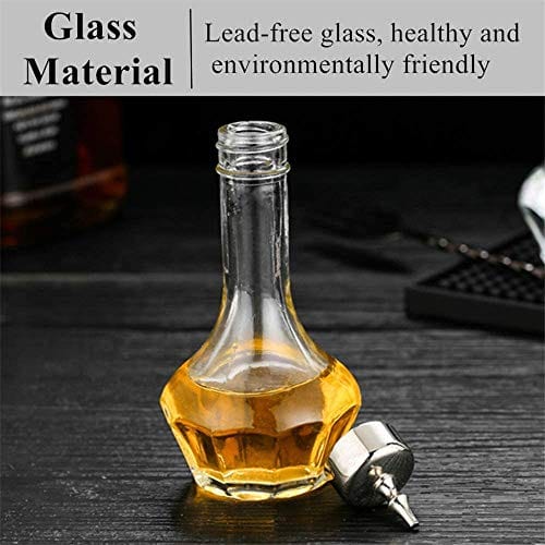 Bitters Bottle Set of 6-50ml Glass Dash Bottle with Stainless Steel Dasher Top, Professional Bar Tool for Making Cocktails - DSBT0001-SS-6