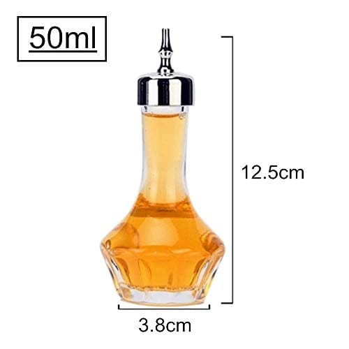 Bitters Bottle Set of 6-50ml Glass Dash Bottle with Stainless Steel Dasher Top, Professional Bar Tool for Making Cocktails - DSBT0001-SS-6