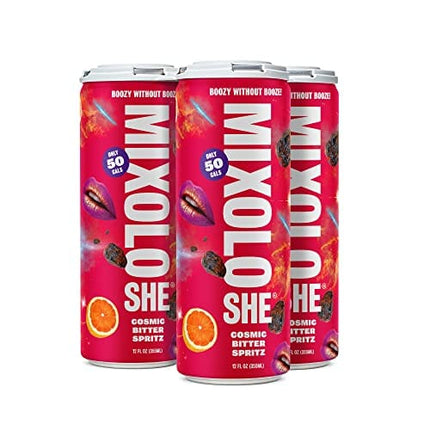 MIXOLOSHE | Cosmic Bitter Spritz |12-Pack | Non-Alcoholic Cocktail | Award Winning | Low Calorie Drink